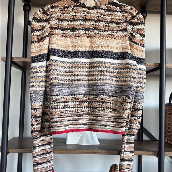 Veronica Beard Cecily Mixed Knit Wool Cardigan Button Sweater Size S - Picture 6 of 13